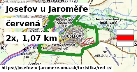Josefov u Jaroměře Turistické trasy červená 