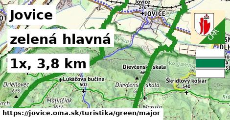 Jovice Turistické trasy zelená hlavná