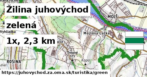 Žilina juhovýchod Turistické trasy zelená 