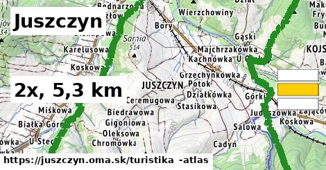 Juszczyn Turistické trasy  