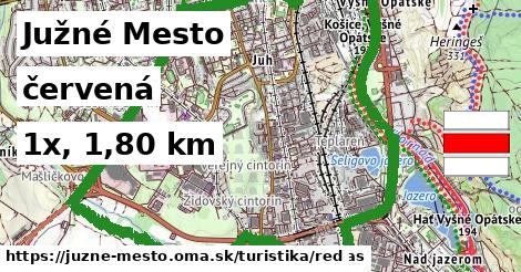 Južné Mesto Turistické trasy červená 