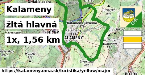 Kalameny Turistické trasy žltá hlavná