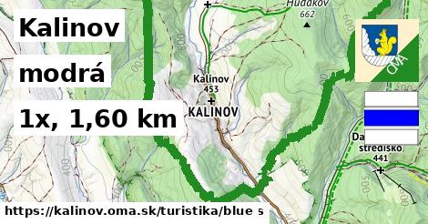 Kalinov Turistické trasy modrá 