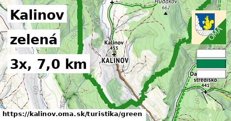 Kalinov Turistické trasy zelená 