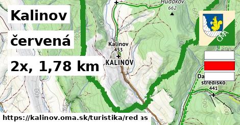 Kalinov Turistické trasy červená 