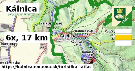 Kálnica Turistické trasy  