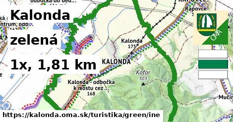 Kalonda Turistické trasy zelená iná