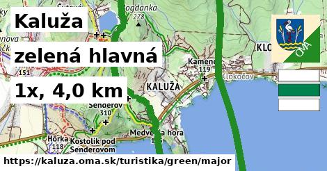 Kaluža Turistické trasy zelená hlavná