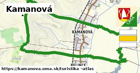 Kamanová Turistické trasy  