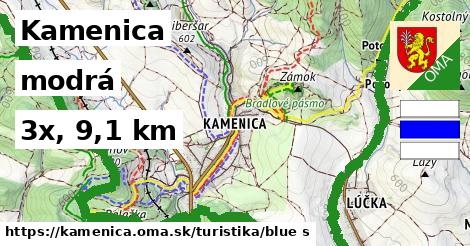 Kamenica Turistické trasy modrá 