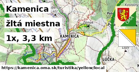Kamenica Turistické trasy žltá miestna