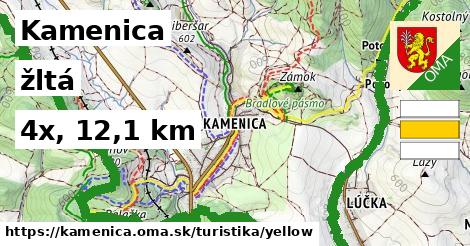 Kamenica Turistické trasy žltá 