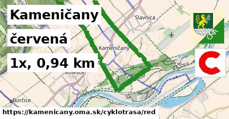 Kameničany Cyklotrasy červená 