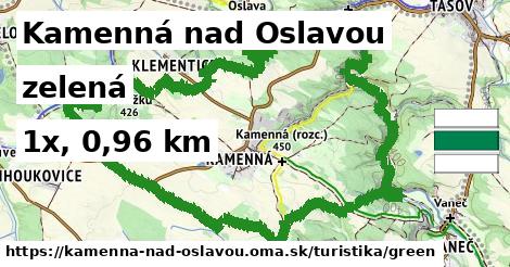 Kamenná nad Oslavou Turistické trasy zelená 