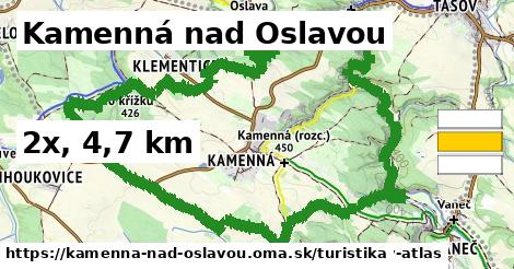 Kamenná nad Oslavou Turistické trasy  