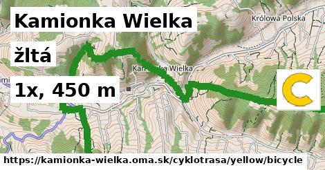 Kamionka Wielka Cyklotrasy žltá bicycle