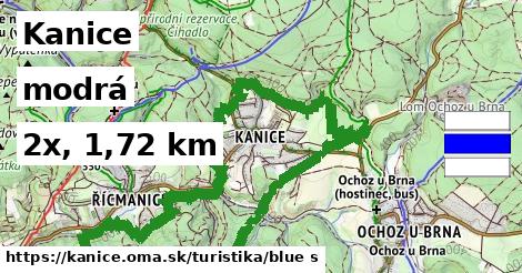 Kanice Turistické trasy modrá 