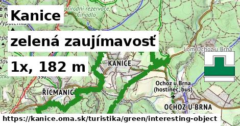 Kanice Turistické trasy zelená zaujímavosť