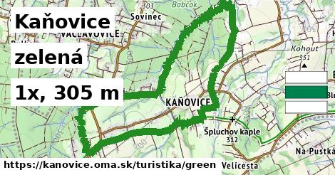 Kaňovice Turistické trasy zelená 