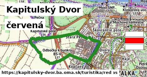 Kapitulský Dvor Turistické trasy červená 