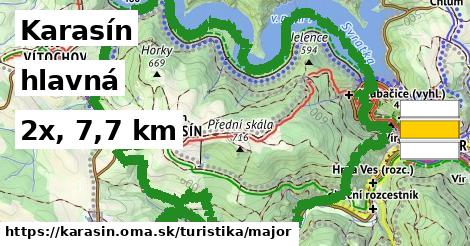 Karasín Turistické trasy hlavná 