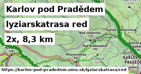 Karlov pod Pradědem Lyžiarske trasy červená 