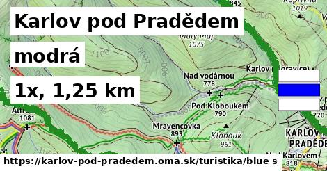 Karlov pod Pradědem Turistické trasy modrá 