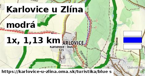 Karlovice u Zlína Turistické trasy modrá 