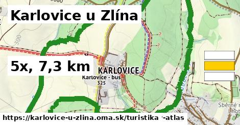 Karlovice u Zlína Turistické trasy  