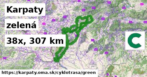 Karpaty Cyklotrasy zelená 