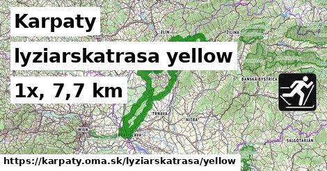 Karpaty Lyžiarske trasy žltá 