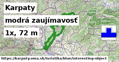 Karpaty Turistické trasy modrá zaujímavosť