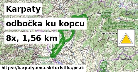 Karpaty Turistické trasy odbočka ku kopcu 