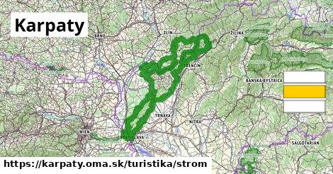 Karpaty Turistické trasy strom 