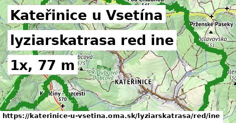 Kateřinice u Vsetína Lyžiarske trasy červená iná