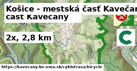 Košice - mestská časť Kavečany Cyklotrasy bicycle 