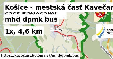 Košice - mestská časť Kavečany Doprava dpmk bus