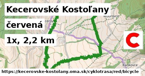 Kecerovské Kostoľany Cyklotrasy červená bicycle