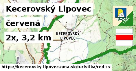 Kecerovský Lipovec Turistické trasy červená 