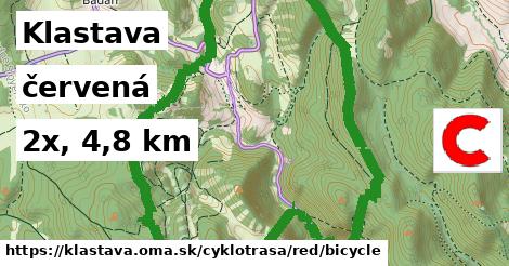 Klastava Cyklotrasy červená bicycle