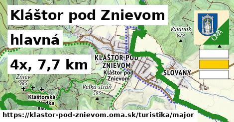 Kláštor pod Znievom Turistické trasy hlavná 