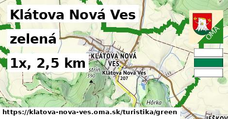 Klátova Nová Ves Turistické trasy zelená 
