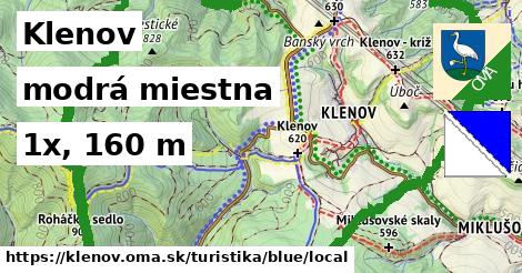 Klenov Turistické trasy modrá miestna