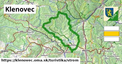 Klenovec Turistické trasy strom 