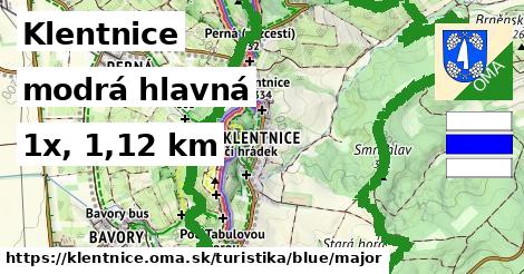Klentnice Turistické trasy modrá hlavná