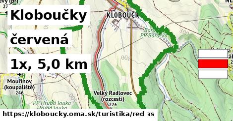 Kloboučky Turistické trasy červená 