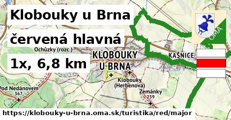 Klobouky u Brna Turistické trasy červená hlavná