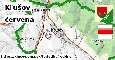 Kľušov Turistické trasy červená iná