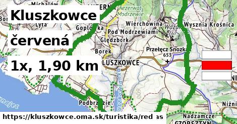Kluszkowce Turistické trasy červená 