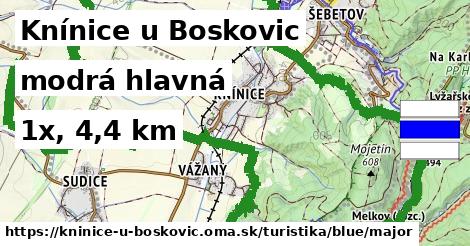 Knínice u Boskovic Turistické trasy modrá hlavná